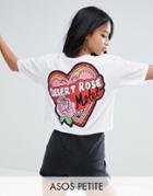 Asos Petite T-shirt With Motel Rose Print - Blue