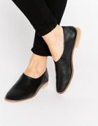 Asos Marrakech Leather Flat Shoes - Black