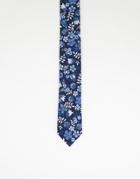 Gianni Feraud Liberty Print Floral Tie In Navy
