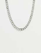 Pieces Curb Chain Necklace In Silver