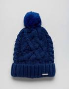 Diesel Knitted Wool Bobble Beanie - Blue