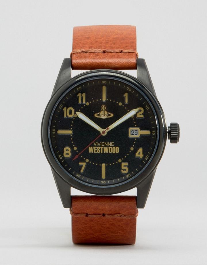Vivienne Westwood Tan Leather Strap Watch - Tan