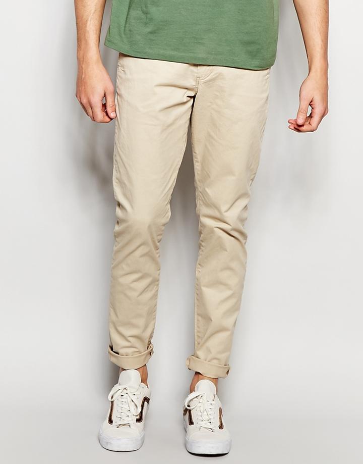 Jack & Jones Slim Fit Chinos With Stretch - Sand