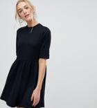 Asos Design Tall Mini Ultimate Cotton Smock Dress - Black