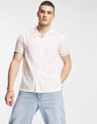 Topman Short Sleeve Shirt With Taping In Pink