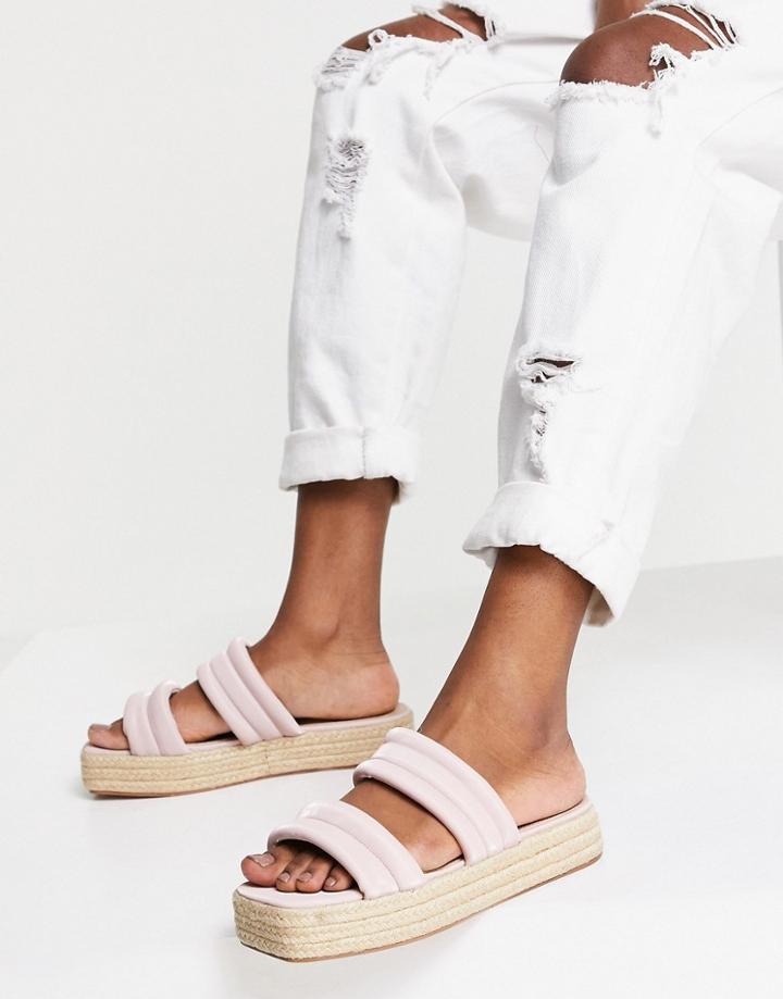 Asos Design Jumble Padded Espadrille Mules In Beige-neutral