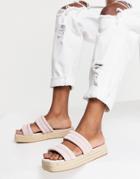 Asos Design Jumble Padded Espadrille Mules In Beige-neutral