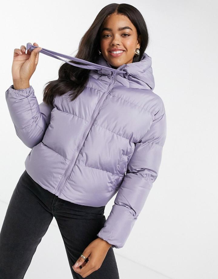 Threadbare Hooded Puffer Jacket-purple