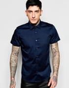 Sisley Slim Fit Formal Short Sleeve Shirt - Navy