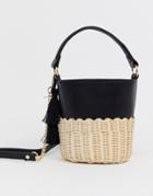 Aldo Aceille Straw Basket Bag With Tassle-gold