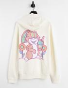 Crooked Tongues Hoodie With Bunny Slushy Print In White