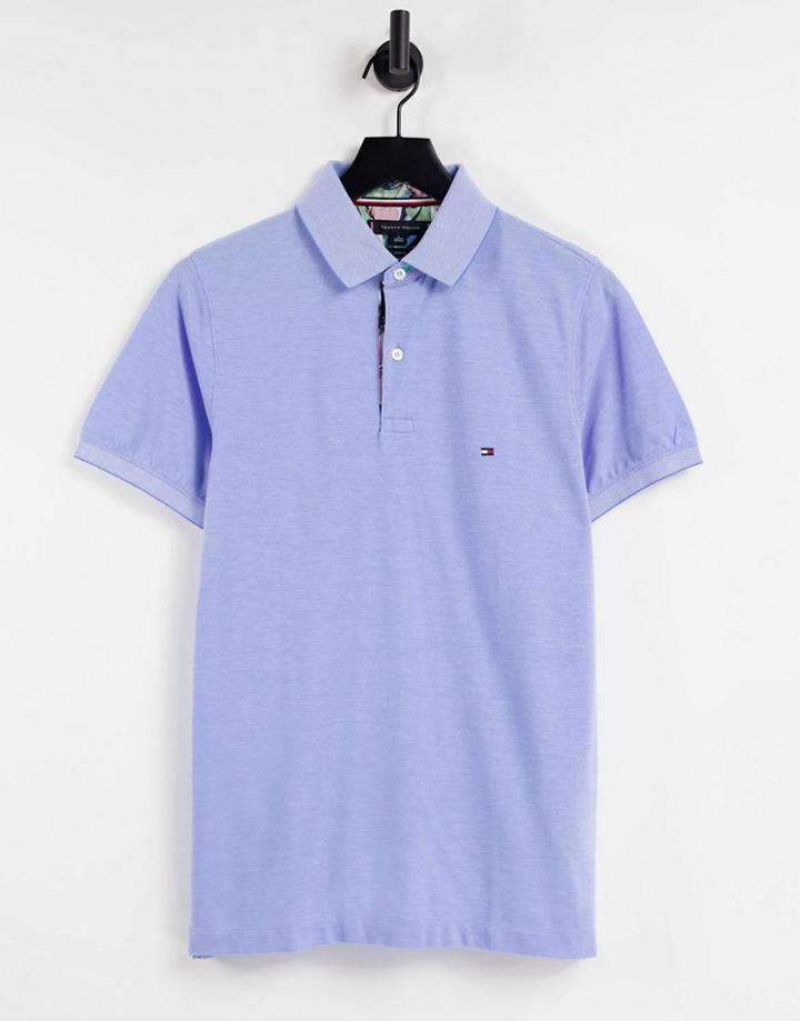 Tommy Hilfiger Printed Placket Slim Polo Shirt-blues