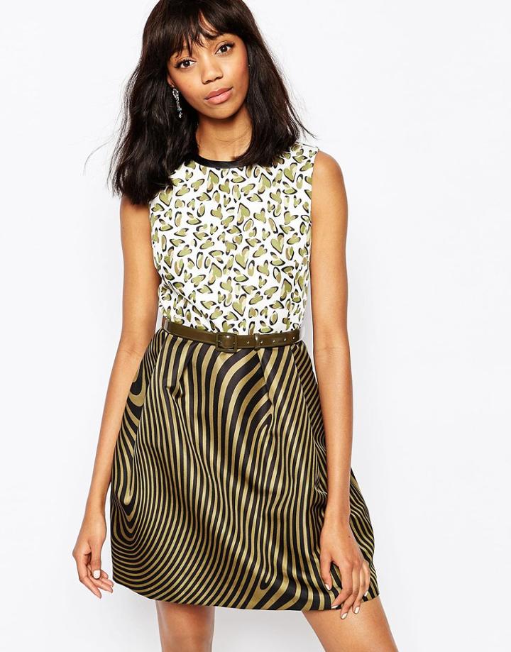 Sportmax Code Hearts And Stripes Dress - White