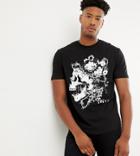 Asos Design Tall Relaxed T-shirt With Floral Skull Print - Black