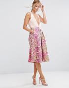 Asos Occasion Prom Skirt In Vintage Floral - Pink