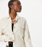 Asos Design Tall Linen Suit Shacket In Neutral