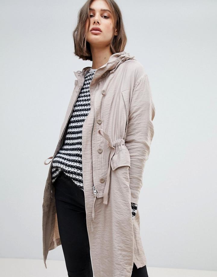 Allsaints Oversized Luxe Parka Jacket - Pink