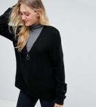 Asos Tall Oversized Cardigan With Zip Front - Black
