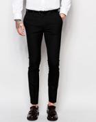 Asos Super Skinny Suit Trousers In Black - Black