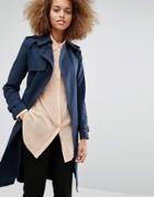 Warehouse Clean Belted Trench - Navy