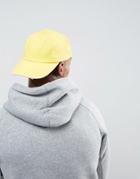 Asos Baseball Cap In Washed Yellow - Yellow