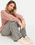 Topshop Knitted Oversized Boucle Sweater In Rose-pink