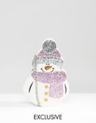 Valery Exclusive Snowman Glitter Cross Body Bag - Multi