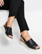 Qupid Espadrille Flatform Sandals In Black