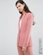 Asos Tall Soft Lux Longerline Occasion Blazer - Rose Pink
