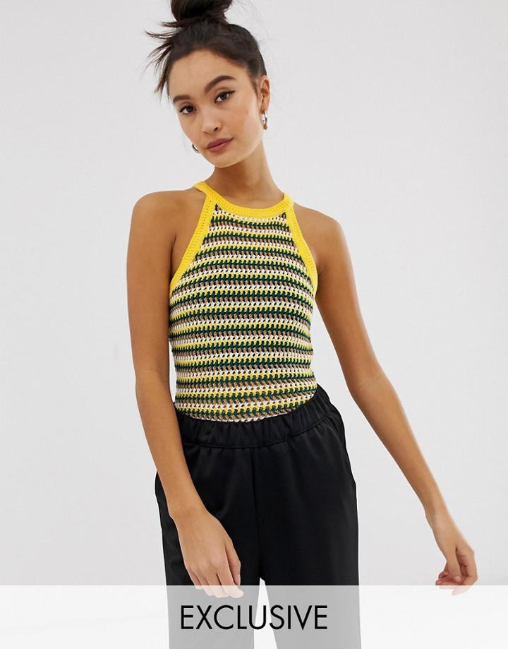 Noisy May High Neck Knitted Top-multi