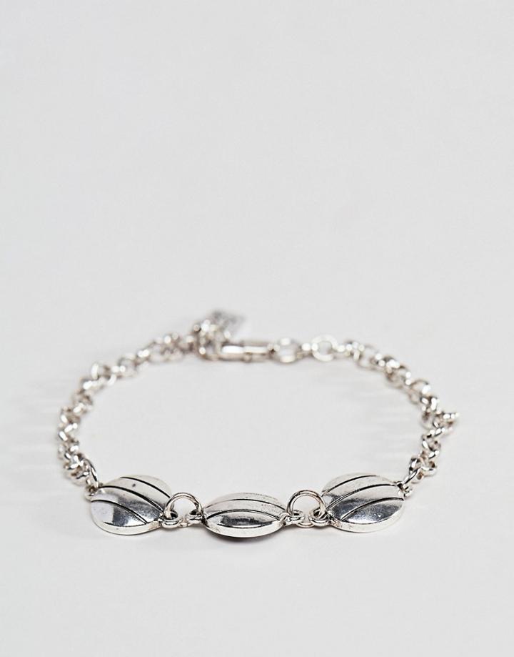 Icon Brand Antique Silver Chain Bracelet With Circular Detail - Silver
