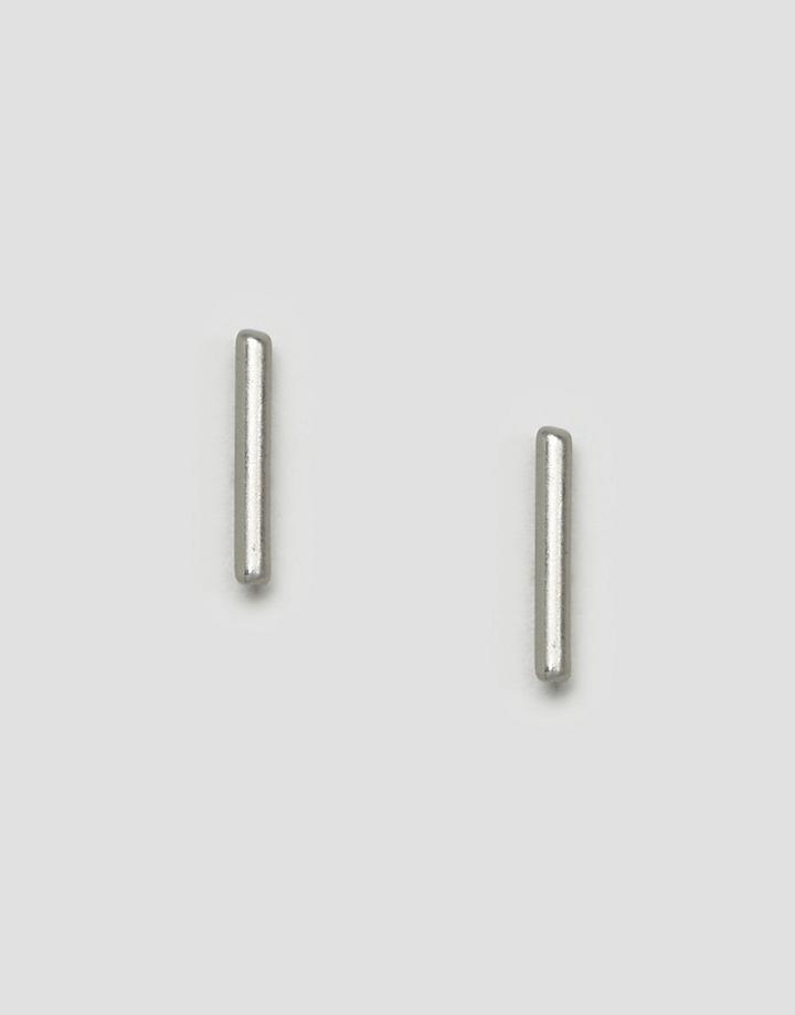 Pieces Nenna Bar Stud Earrings - Silver
