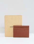 Sandqvist Buck Leather Cardholder In Brown - Brown