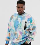 Collusion Plus Reverse Sweatshirt With Paint Splatter - Multi