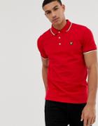 Lyle & Scott Tipped Polo In Red - Red
