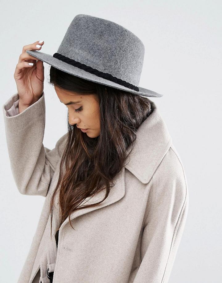 Boardmans Wool Felt Fedora Hat - Gray