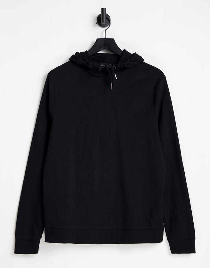 Asos Design Lightweight Hoodie In Black - Black