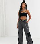 The Ragged Priest Wide Leg Pants With Chain