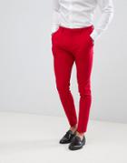Asos Design Super Skinny Suit Pants In Red - Red