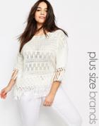Junarose Fringed Poncho - White