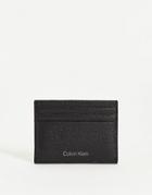 Calvin Klein Leather Cardholder In Black