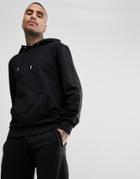 Gio Goi Hoodie With Small Logo Print In Black - Black