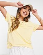 Asos Design Ultimate T-shirt With Crew Neck In Cotton Blend In Lemon - Yellow