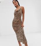 Pretty Lavish Maxi Cami Dress In Tiger Print - Tan