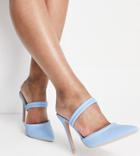 Raid Wide Fit Britta Mule Heeled Shoes In Blue