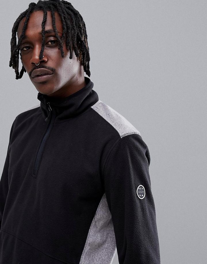 Quiksilver Aker Half Zip Fleece In Black - Black
