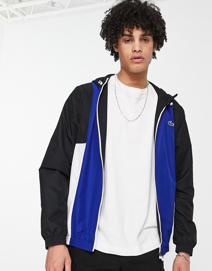 Lacoste Lightweight Jacket In Color Block-black