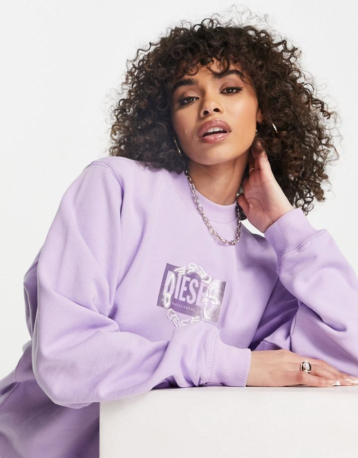 Diesel F-ang-r30 Circle Logo Sweat-shirt In Lilac-purple