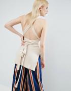 Lavish Alice Cross Back Belted Knitted Tunic - Tan