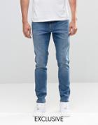 Brooklyn Supply Co Contrast Mid Wash Skinny Dumbo Jeans - Blue
